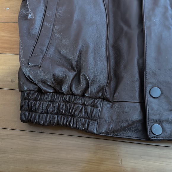 Jd brown Italian leather bommer jacket size large goth aviator - Picture 14 of 14